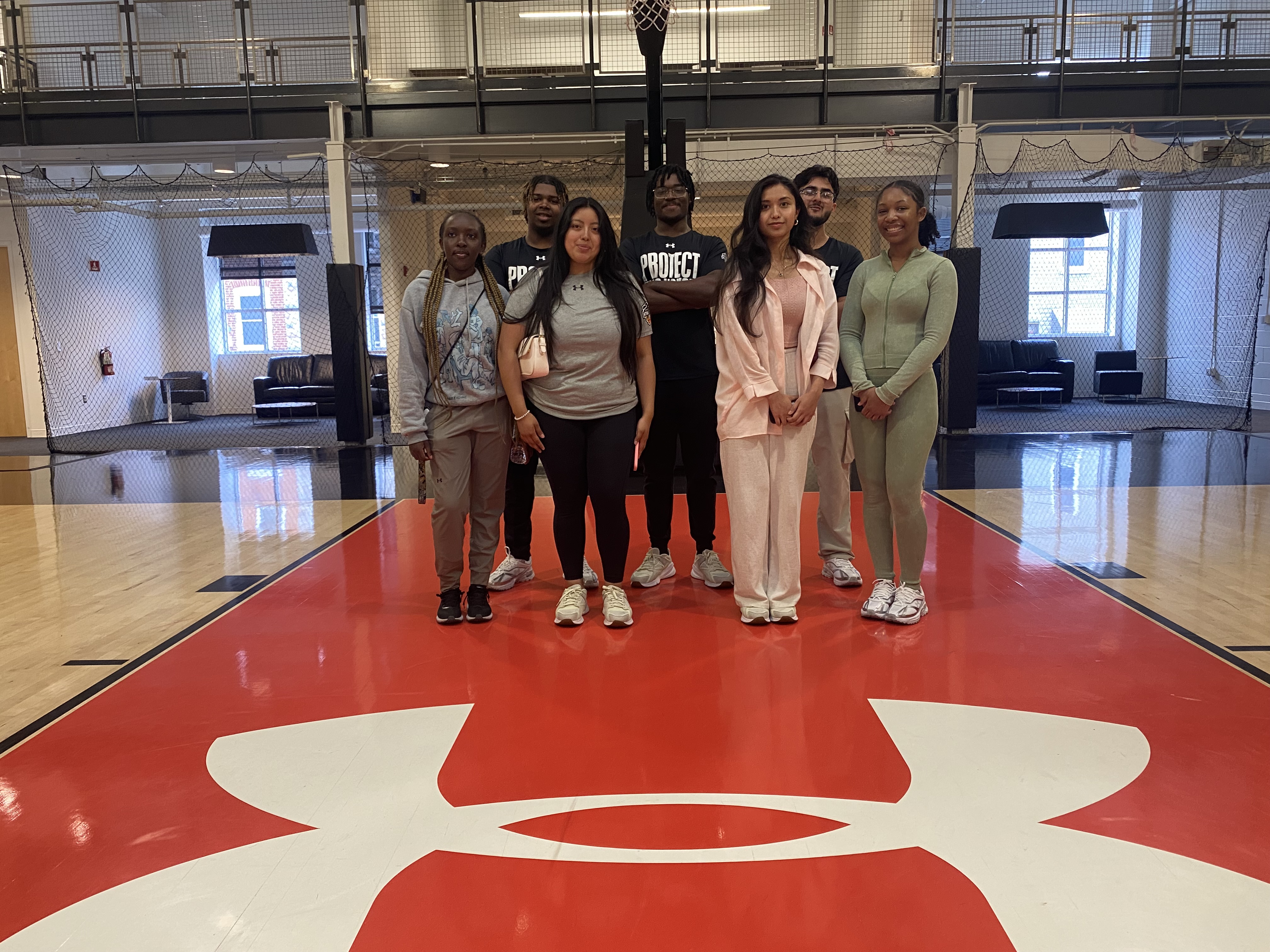 SEE Program students on a court at Under Armour