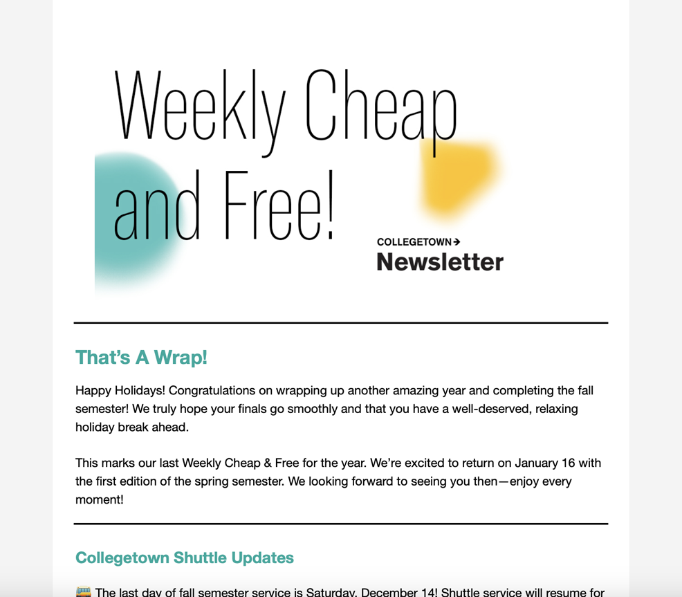 Preview image for an issue of Weekly Cheap and Free