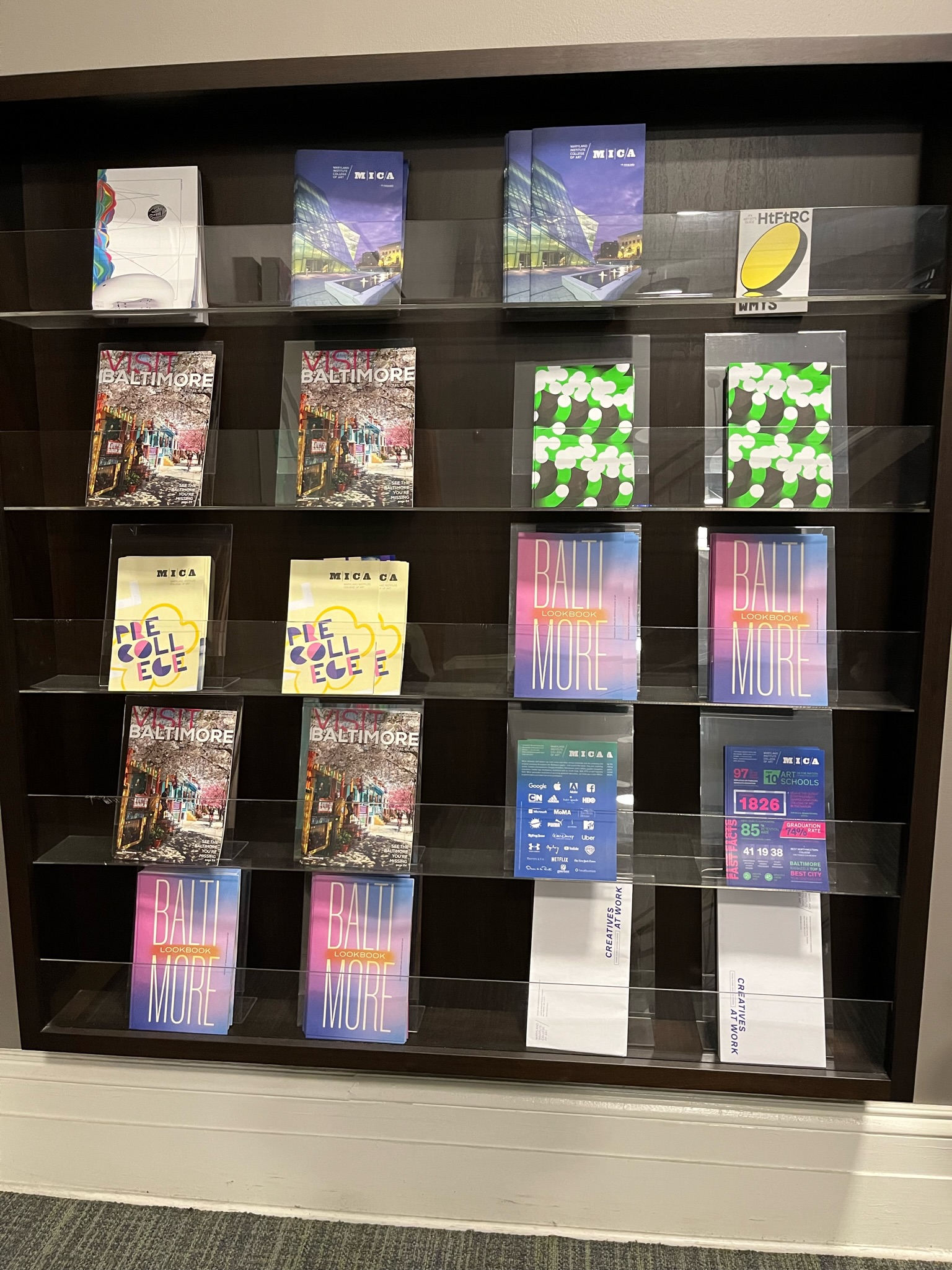 Magazines displayed at Maryland Institute College of Art