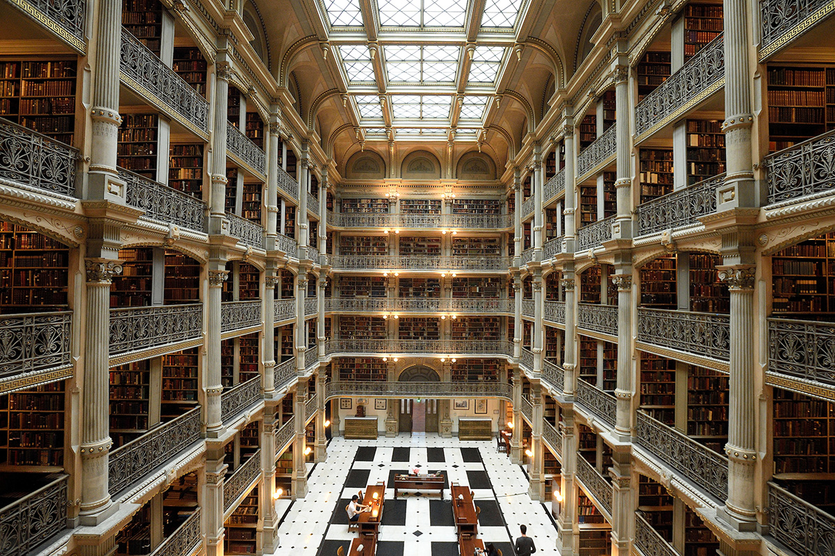 Interior of the Peabody Library