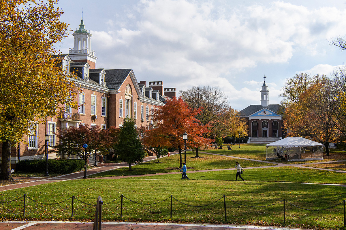 Exterior view of the Hopkins Homewood campus